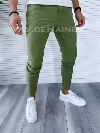 Pantaloni barbati casual regular fit verde B1734 I17-3